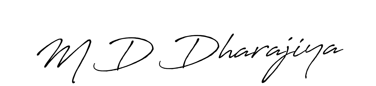 How to make M D Dharajiya name signature. Use Antro_Vectra_Bolder style for creating short signs online. This is the latest handwritten sign. M D Dharajiya signature style 7 images and pictures png