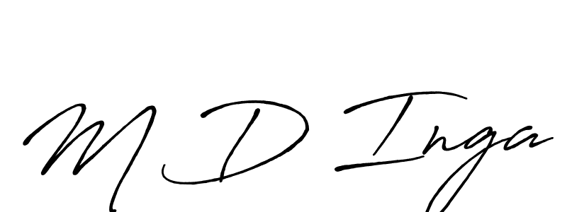 The best way (Antro_Vectra_Bolder) to make a short signature is to pick only two or three words in your name. The name M D Inga include a total of six letters. For converting this name. M D Inga signature style 7 images and pictures png