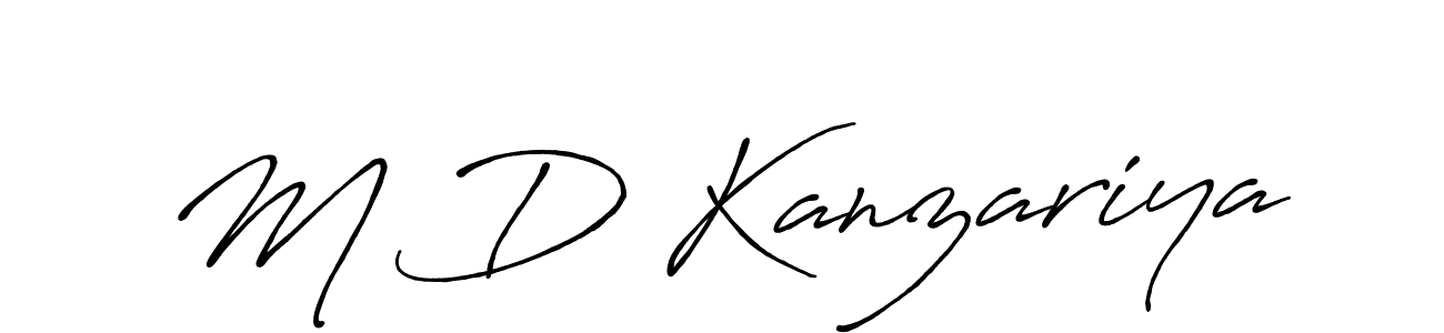Also we have M D Kanzariya name is the best signature style. Create professional handwritten signature collection using Antro_Vectra_Bolder autograph style. M D Kanzariya signature style 7 images and pictures png