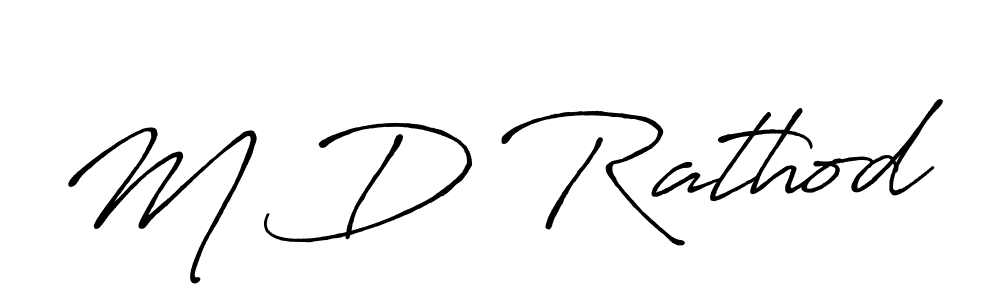 The best way (Antro_Vectra_Bolder) to make a short signature is to pick only two or three words in your name. The name M D Rathod include a total of six letters. For converting this name. M D Rathod signature style 7 images and pictures png