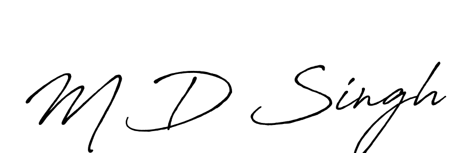 How to make M D Singh signature? Antro_Vectra_Bolder is a professional autograph style. Create handwritten signature for M D Singh name. M D Singh signature style 7 images and pictures png