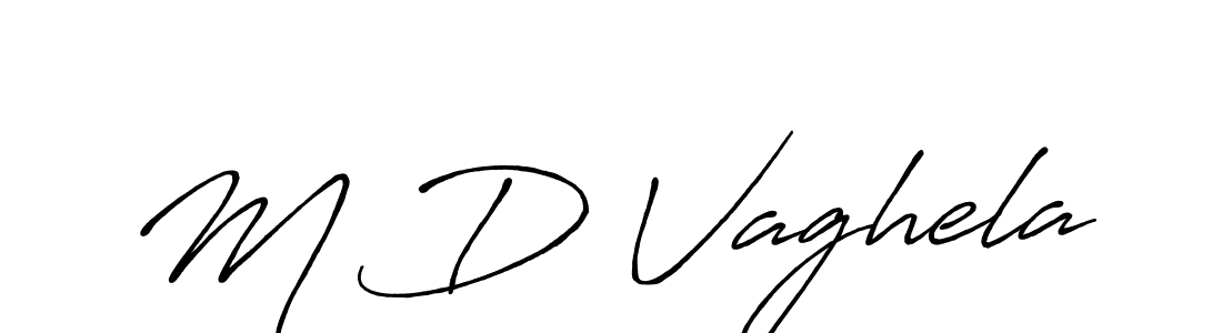 Make a beautiful signature design for name M D Vaghela. With this signature (Antro_Vectra_Bolder) style, you can create a handwritten signature for free. M D Vaghela signature style 7 images and pictures png