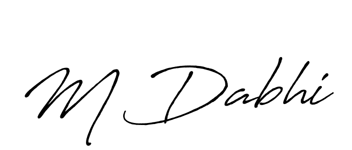 How to make M Dabhi name signature. Use Antro_Vectra_Bolder style for creating short signs online. This is the latest handwritten sign. M Dabhi signature style 7 images and pictures png