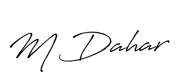 Make a beautiful signature design for name M Dahar. With this signature (Antro_Vectra_Bolder) style, you can create a handwritten signature for free. M Dahar signature style 7 images and pictures png