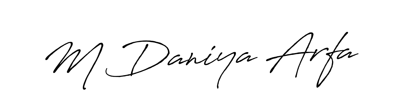 if you are searching for the best signature style for your name M Daniya Arfa. so please give up your signature search. here we have designed multiple signature styles  using Antro_Vectra_Bolder. M Daniya Arfa signature style 7 images and pictures png