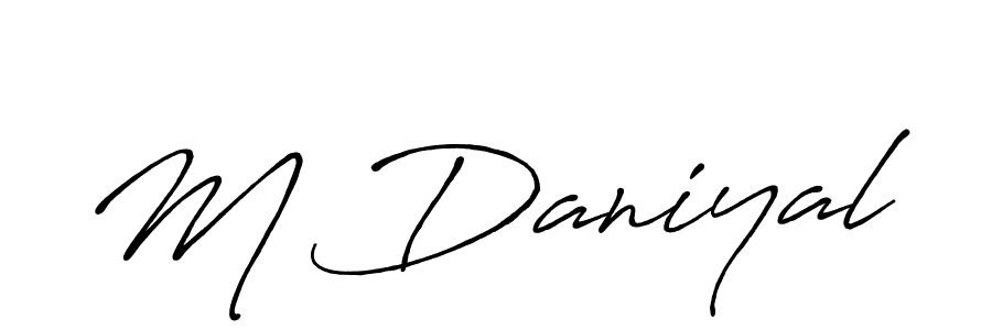 Use a signature maker to create a handwritten signature online. With this signature software, you can design (Antro_Vectra_Bolder) your own signature for name M Daniyal. M Daniyal signature style 7 images and pictures png