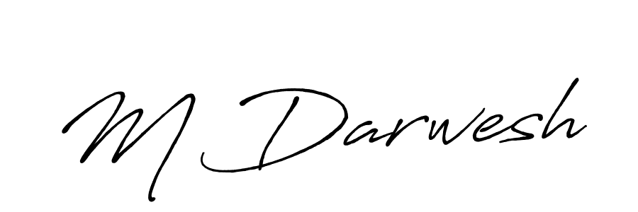 How to make M Darwesh name signature. Use Antro_Vectra_Bolder style for creating short signs online. This is the latest handwritten sign. M Darwesh signature style 7 images and pictures png