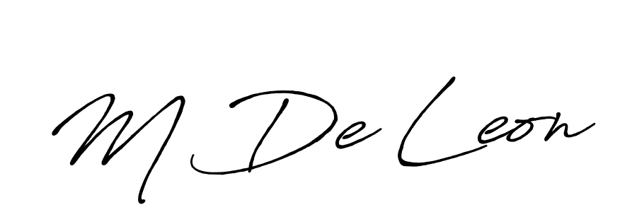 You should practise on your own different ways (Antro_Vectra_Bolder) to write your name (M De Leon) in signature. don't let someone else do it for you. M De Leon signature style 7 images and pictures png