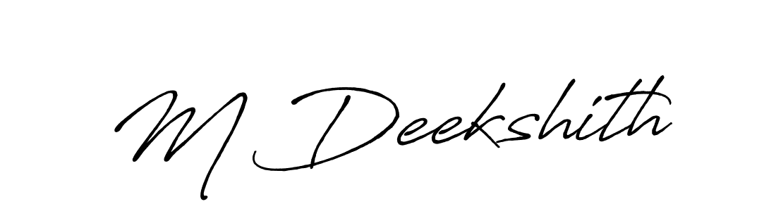 Make a beautiful signature design for name M Deekshith. With this signature (Antro_Vectra_Bolder) style, you can create a handwritten signature for free. M Deekshith signature style 7 images and pictures png