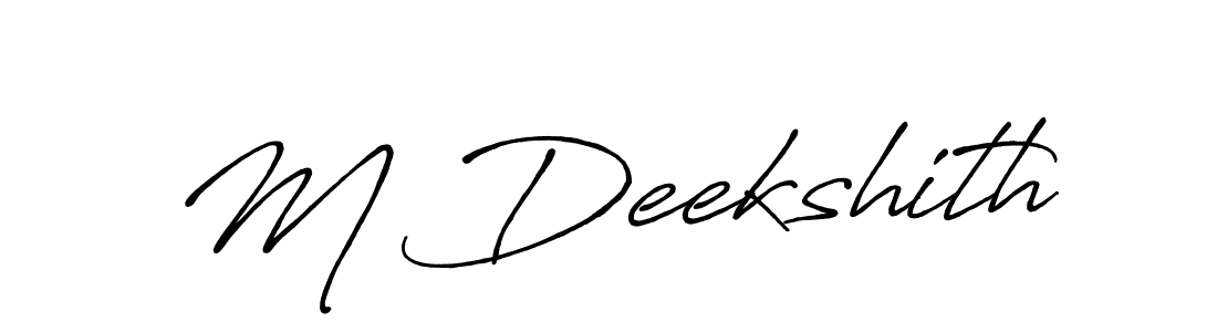 Make a beautiful signature design for name M Deekshith. With this signature (Antro_Vectra_Bolder) style, you can create a handwritten signature for free. M Deekshith signature style 7 images and pictures png