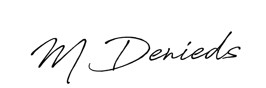 Also we have M Denieds name is the best signature style. Create professional handwritten signature collection using Antro_Vectra_Bolder autograph style. M Denieds signature style 7 images and pictures png