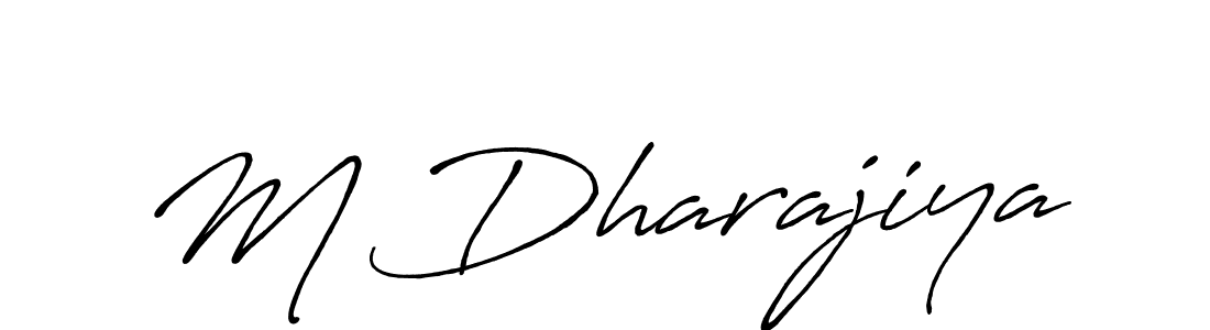 Create a beautiful signature design for name M Dharajiya. With this signature (Antro_Vectra_Bolder) fonts, you can make a handwritten signature for free. M Dharajiya signature style 7 images and pictures png