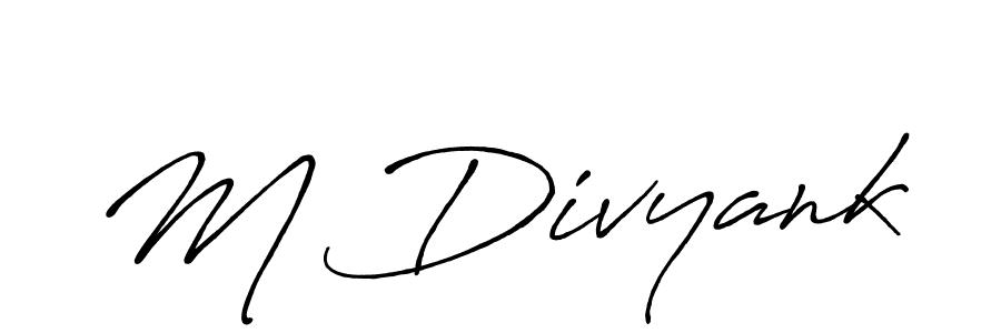 Also we have M Divyank name is the best signature style. Create professional handwritten signature collection using Antro_Vectra_Bolder autograph style. M Divyank signature style 7 images and pictures png