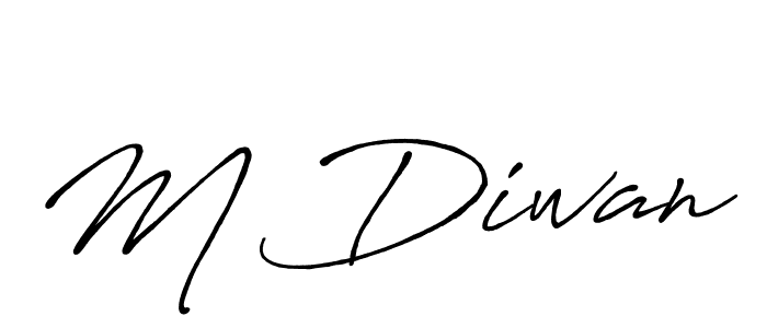 Also we have M Diwan name is the best signature style. Create professional handwritten signature collection using Antro_Vectra_Bolder autograph style. M Diwan signature style 7 images and pictures png