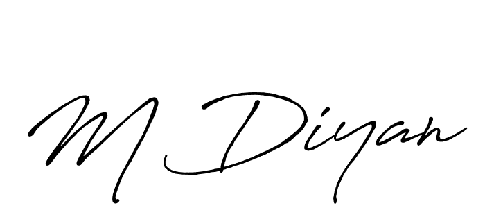 Make a beautiful signature design for name M Diyan. Use this online signature maker to create a handwritten signature for free. M Diyan signature style 7 images and pictures png