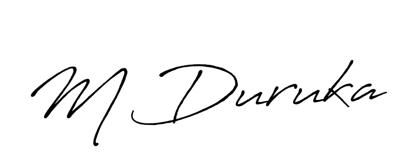 The best way (Antro_Vectra_Bolder) to make a short signature is to pick only two or three words in your name. The name M Duruka include a total of six letters. For converting this name. M Duruka signature style 7 images and pictures png