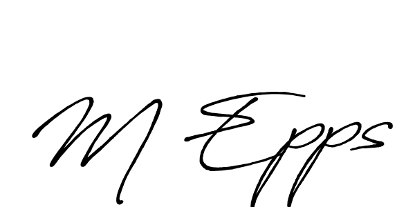 How to make M Epps name signature. Use Antro_Vectra_Bolder style for creating short signs online. This is the latest handwritten sign. M Epps signature style 7 images and pictures png