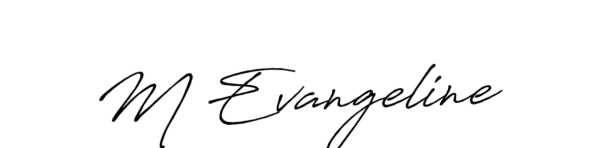Create a beautiful signature design for name M Evangeline. With this signature (Antro_Vectra_Bolder) fonts, you can make a handwritten signature for free. M Evangeline signature style 7 images and pictures png