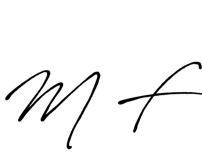 Make a beautiful signature design for name M F . With this signature (Antro_Vectra_Bolder) style, you can create a handwritten signature for free. M F  signature style 7 images and pictures png