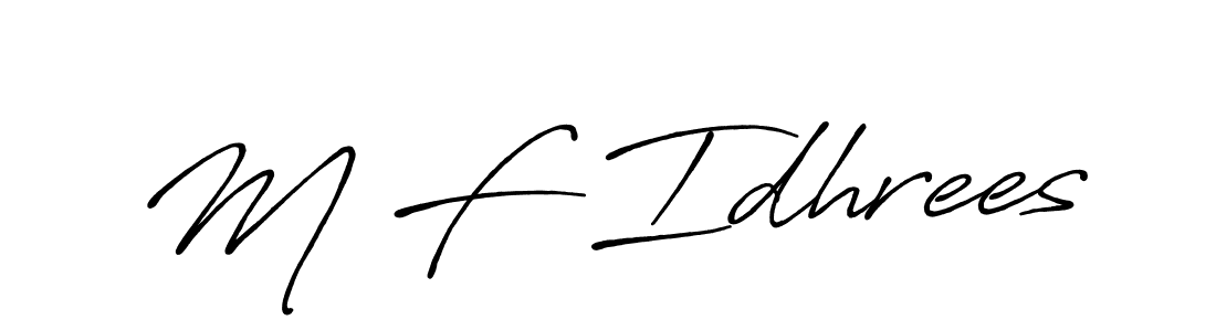 Also we have M F Idhrees name is the best signature style. Create professional handwritten signature collection using Antro_Vectra_Bolder autograph style. M F Idhrees signature style 7 images and pictures png
