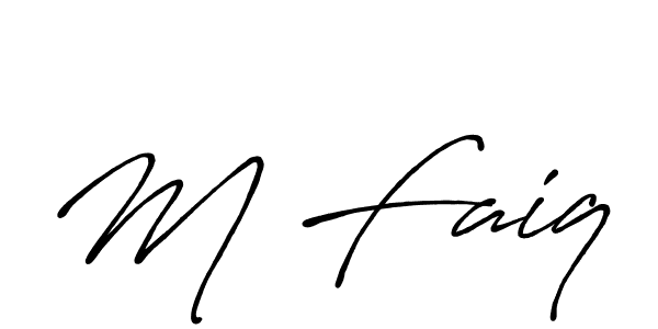 Create a beautiful signature design for name M Faiq. With this signature (Antro_Vectra_Bolder) fonts, you can make a handwritten signature for free. M Faiq signature style 7 images and pictures png