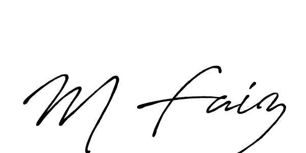 How to make M Faiz name signature. Use Antro_Vectra_Bolder style for creating short signs online. This is the latest handwritten sign. M Faiz signature style 7 images and pictures png