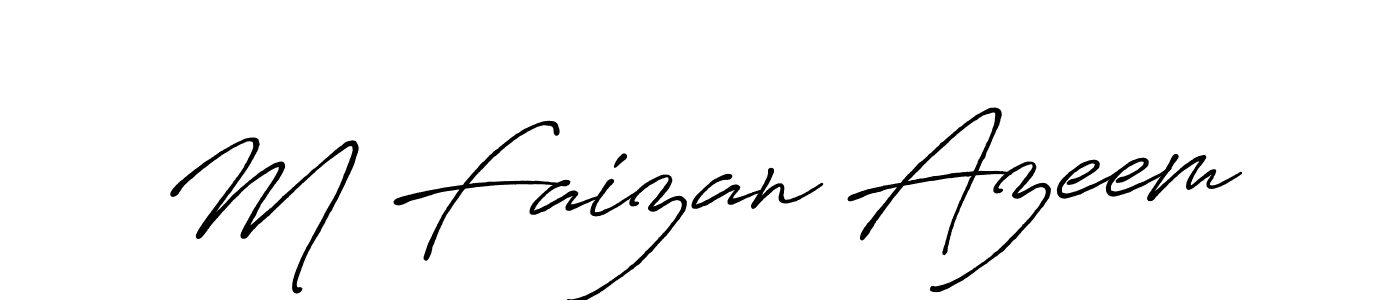 Antro_Vectra_Bolder is a professional signature style that is perfect for those who want to add a touch of class to their signature. It is also a great choice for those who want to make their signature more unique. Get M Faizan Azeem name to fancy signature for free. M Faizan Azeem signature style 7 images and pictures png