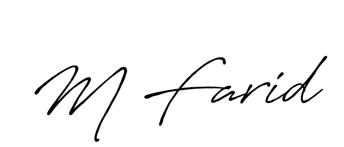 Create a beautiful signature design for name M Farid. With this signature (Antro_Vectra_Bolder) fonts, you can make a handwritten signature for free. M Farid signature style 7 images and pictures png