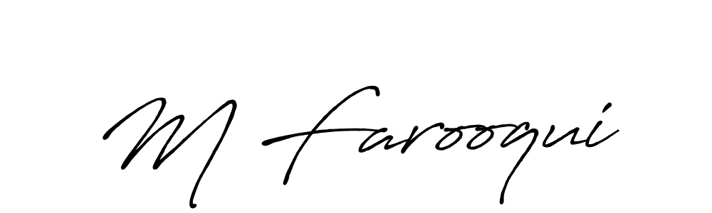 How to make M Farooqui name signature. Use Antro_Vectra_Bolder style for creating short signs online. This is the latest handwritten sign. M Farooqui signature style 7 images and pictures png