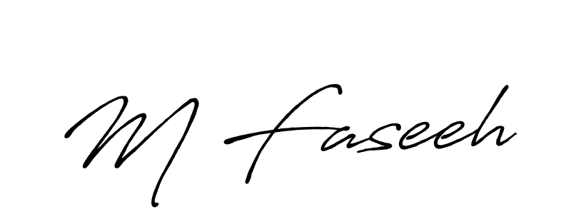 Create a beautiful signature design for name M Faseeh. With this signature (Antro_Vectra_Bolder) fonts, you can make a handwritten signature for free. M Faseeh signature style 7 images and pictures png