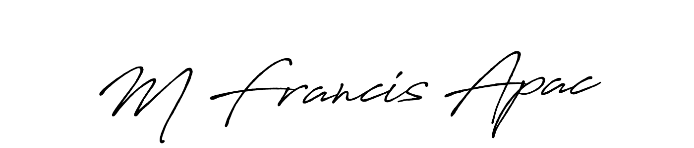 Similarly Antro_Vectra_Bolder is the best handwritten signature design. Signature creator online .You can use it as an online autograph creator for name M Francis Apac. M Francis Apac signature style 7 images and pictures png