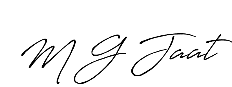 How to make M G Jaat name signature. Use Antro_Vectra_Bolder style for creating short signs online. This is the latest handwritten sign. M G Jaat signature style 7 images and pictures png