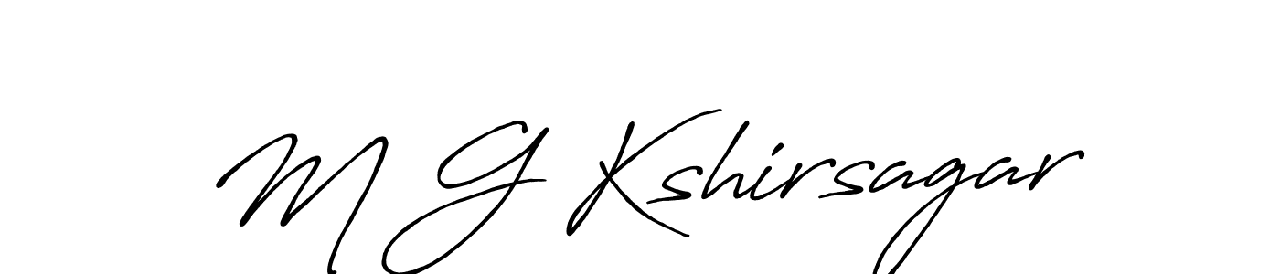 Create a beautiful signature design for name M G Kshirsagar. With this signature (Antro_Vectra_Bolder) fonts, you can make a handwritten signature for free. M G Kshirsagar signature style 7 images and pictures png