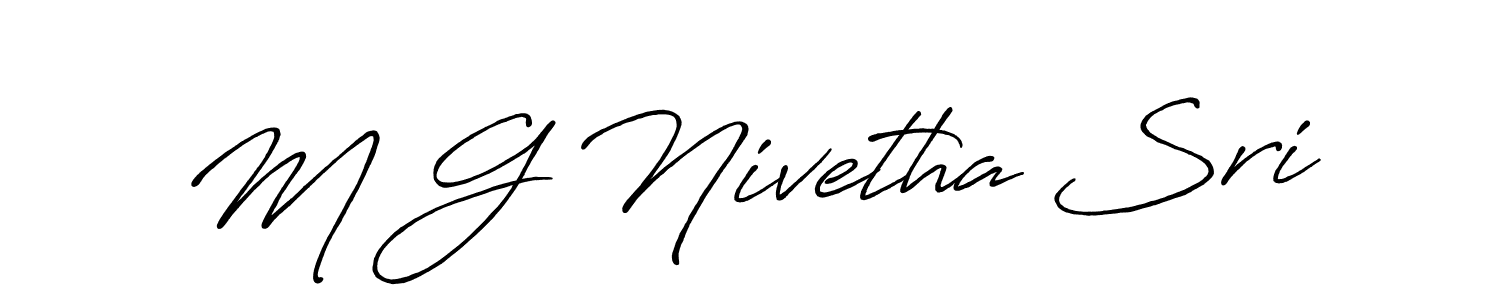 Also we have M G Nivetha Sri name is the best signature style. Create professional handwritten signature collection using Antro_Vectra_Bolder autograph style. M G Nivetha Sri signature style 7 images and pictures png