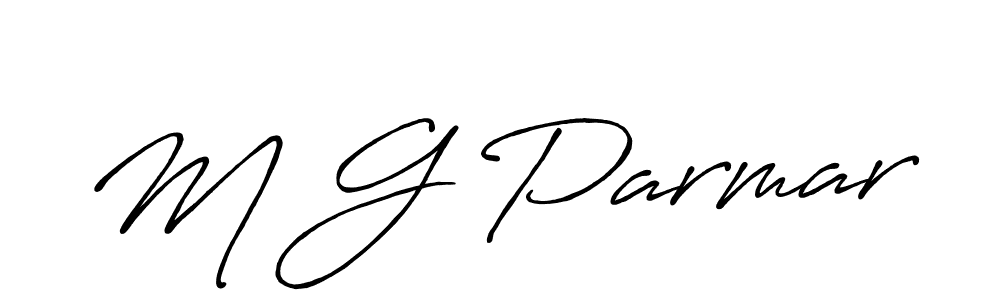 Create a beautiful signature design for name M G Parmar. With this signature (Antro_Vectra_Bolder) fonts, you can make a handwritten signature for free. M G Parmar signature style 7 images and pictures png