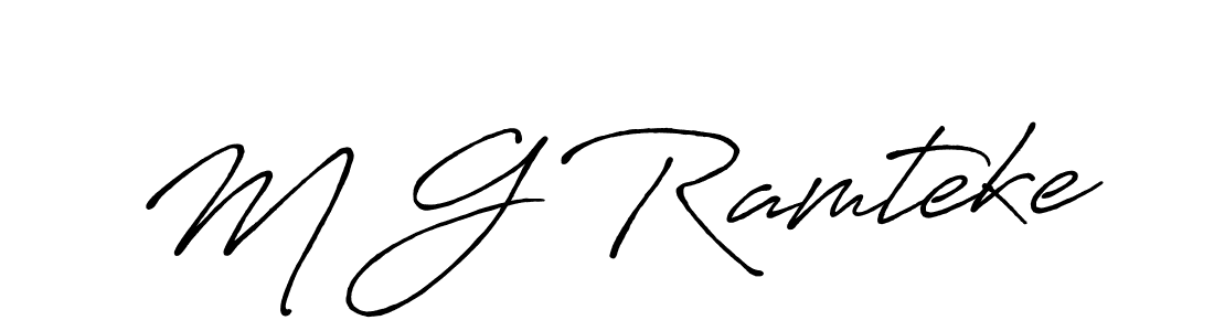 Make a beautiful signature design for name M G Ramteke. With this signature (Antro_Vectra_Bolder) style, you can create a handwritten signature for free. M G Ramteke signature style 7 images and pictures png