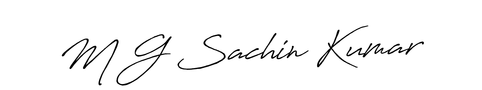 Make a short M G Sachin Kumar signature style. Manage your documents anywhere anytime using Antro_Vectra_Bolder. Create and add eSignatures, submit forms, share and send files easily. M G Sachin Kumar signature style 7 images and pictures png