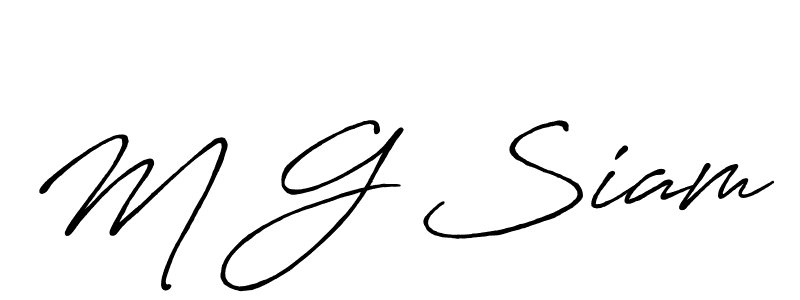 How to make M G Siam signature? Antro_Vectra_Bolder is a professional autograph style. Create handwritten signature for M G Siam name. M G Siam signature style 7 images and pictures png