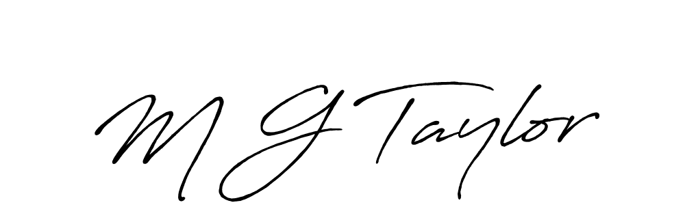 The best way (Antro_Vectra_Bolder) to make a short signature is to pick only two or three words in your name. The name M G Taylor include a total of six letters. For converting this name. M G Taylor signature style 7 images and pictures png