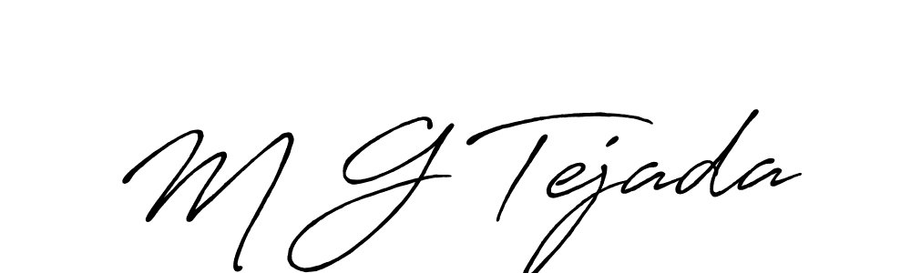 Create a beautiful signature design for name M G Tejada. With this signature (Antro_Vectra_Bolder) fonts, you can make a handwritten signature for free. M G Tejada signature style 7 images and pictures png