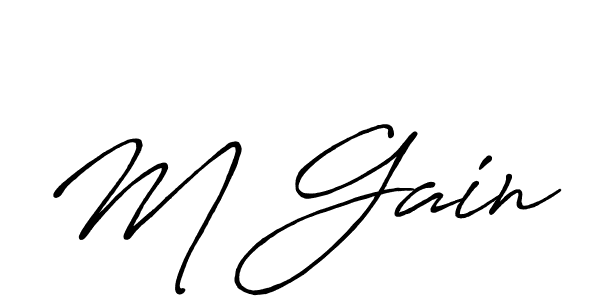 How to make M Gain name signature. Use Antro_Vectra_Bolder style for creating short signs online. This is the latest handwritten sign. M Gain signature style 7 images and pictures png
