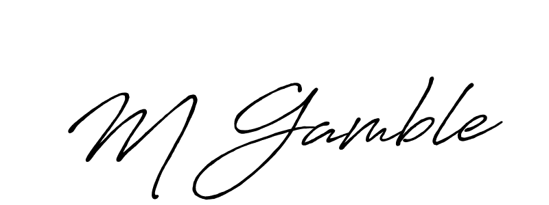 M Gamble stylish signature style. Best Handwritten Sign (Antro_Vectra_Bolder) for my name. Handwritten Signature Collection Ideas for my name M Gamble. M Gamble signature style 7 images and pictures png