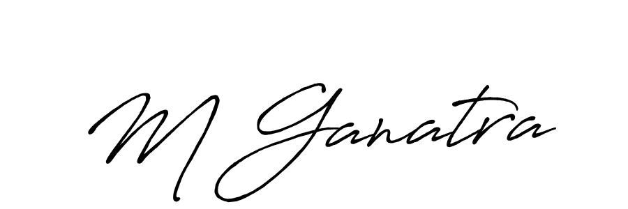 M Ganatra stylish signature style. Best Handwritten Sign (Antro_Vectra_Bolder) for my name. Handwritten Signature Collection Ideas for my name M Ganatra. M Ganatra signature style 7 images and pictures png