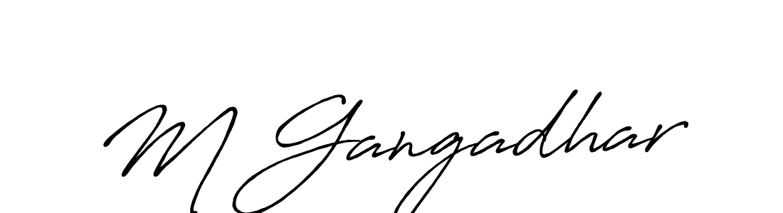 Antro_Vectra_Bolder is a professional signature style that is perfect for those who want to add a touch of class to their signature. It is also a great choice for those who want to make their signature more unique. Get M Gangadhar name to fancy signature for free. M Gangadhar signature style 7 images and pictures png