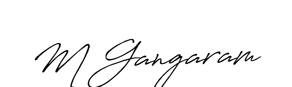 Use a signature maker to create a handwritten signature online. With this signature software, you can design (Antro_Vectra_Bolder) your own signature for name M Gangaram. M Gangaram signature style 7 images and pictures png