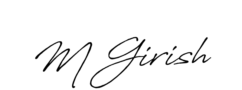 if you are searching for the best signature style for your name M Girish. so please give up your signature search. here we have designed multiple signature styles  using Antro_Vectra_Bolder. M Girish signature style 7 images and pictures png