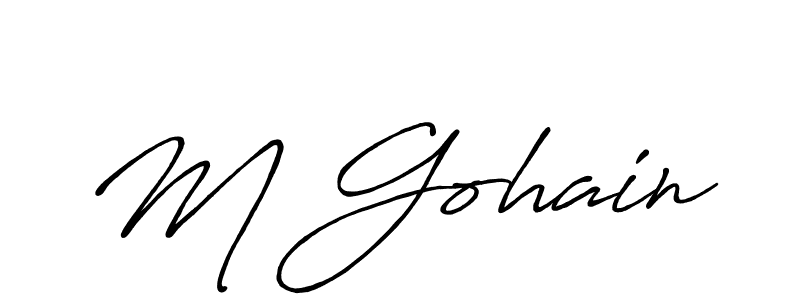 Design your own signature with our free online signature maker. With this signature software, you can create a handwritten (Antro_Vectra_Bolder) signature for name M Gohain. M Gohain signature style 7 images and pictures png