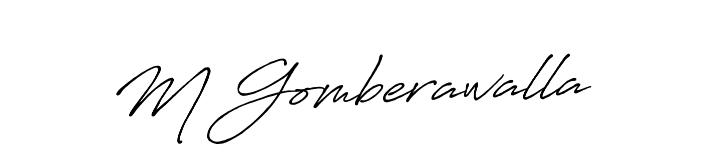 Make a beautiful signature design for name M Gomberawalla. Use this online signature maker to create a handwritten signature for free. M Gomberawalla signature style 7 images and pictures png