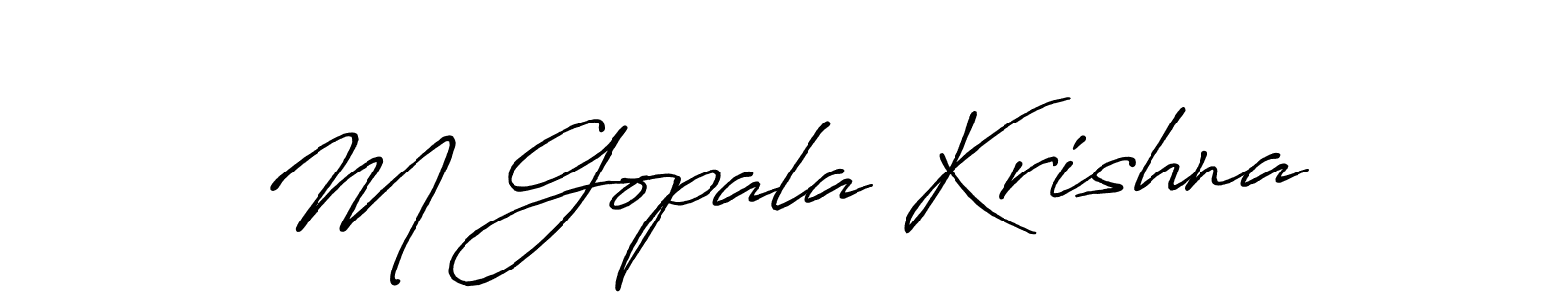 Use a signature maker to create a handwritten signature online. With this signature software, you can design (Antro_Vectra_Bolder) your own signature for name M Gopala Krishna. M Gopala Krishna signature style 7 images and pictures png