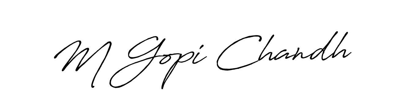 Also we have M Gopi Chandh name is the best signature style. Create professional handwritten signature collection using Antro_Vectra_Bolder autograph style. M Gopi Chandh signature style 7 images and pictures png